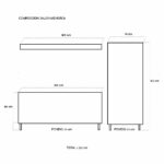 Mueble para salón moderno MENORCA 200 cm. modular en melamina - Imagen 5